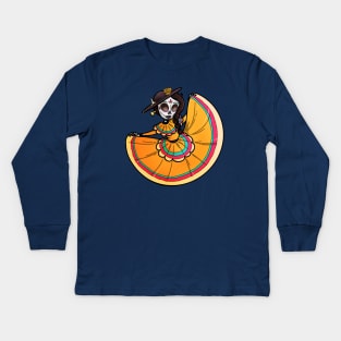 Day of the Dead Dancer Kids Long Sleeve T-Shirt